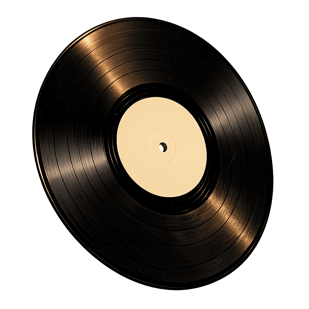A vintage 12-inch black vinyl LP record.